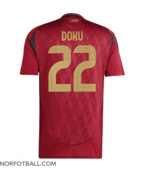 Billige Fotballdrakt Belgia Jeremy Doku #22 Replika Hjemmedrakt EM 2024 Kortermet